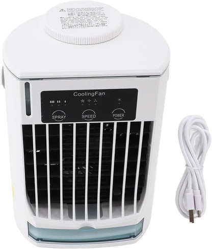  Climatiseur Portable Refroidisseur D'air Par évaporation USB Personnel Vitesses De Vent Réglables Ventilateur De Refroidissement De Bureau Pour La Maison Camping Bureau
