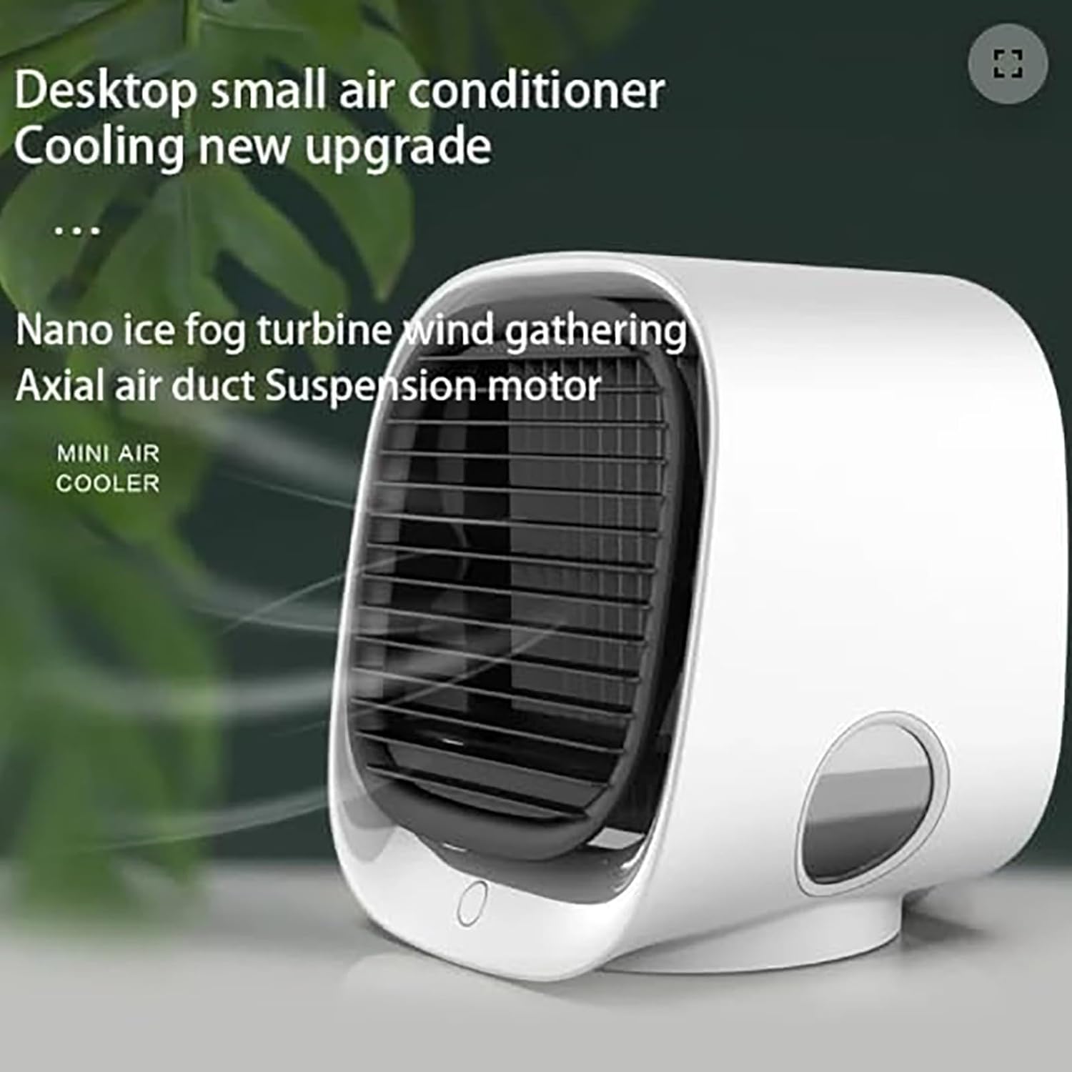  Climatiseur Mobile Sans évacuation, Mini Refroidisseur D'air Portable Avec Fonction Brumisation, Silencieux, Basse Consommation, Lumière Couleurs, Pour Bureau, Chambre, Voiture, Camping (Blanc)