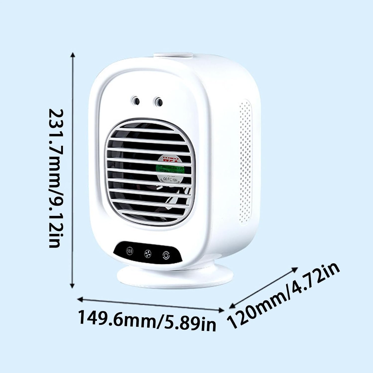  Climatiseur Personnel | Rotation À 150 Degrés Faible Niveau Sonore 3 Vitesses De Ventilation | Ventilateur Climatiseur | Pour Voyage, Camping, Maison, Chambre, Salon, Voiture, Dortoir, Bureau
