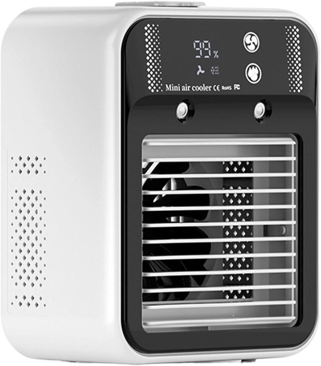  Climatiseur D'air Portable - Mini Rafraîchisseur Personnel 2 Vitesses,Climatiseur Réservoir 500 Ml,Chambre Salon Voiture Extérieur Maison Camping Garage Table