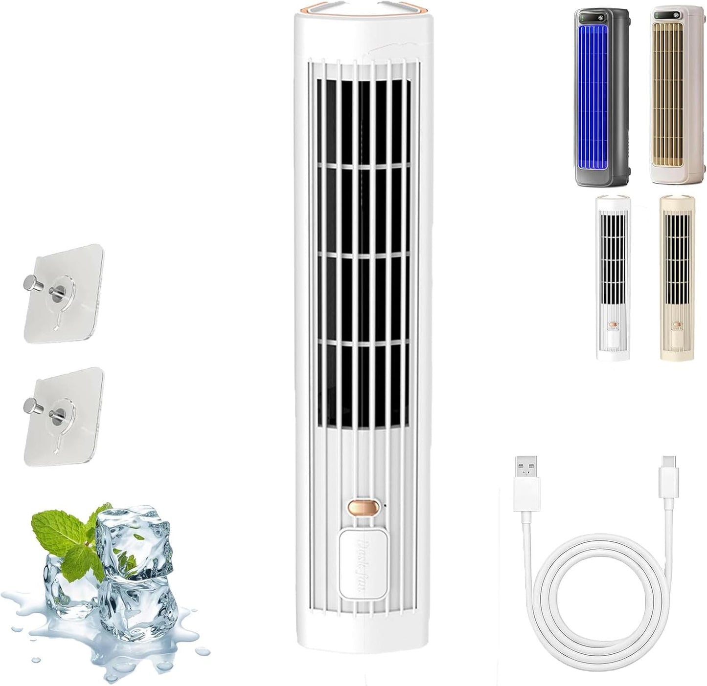  Jiuberry Cooling Ace, Climatiseur Portable Epicooler, Climatiseur Portable Quiet Cooling Ace à 3 Vitesses, Chargement USB-C, Gain De Place Mural, Pour Une Utilisation Intérieure Dans (D)