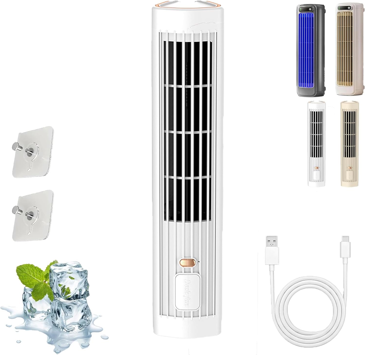  Jiuberry Cooling Ace, Climatiseur Portable Epicooler, Climatiseur Portable Quiet Cooling Ace à 3 Vitesses, Chargement USB-C, Gain De Place Mural, Pour Une Utilisation Intérieure Dans (D)