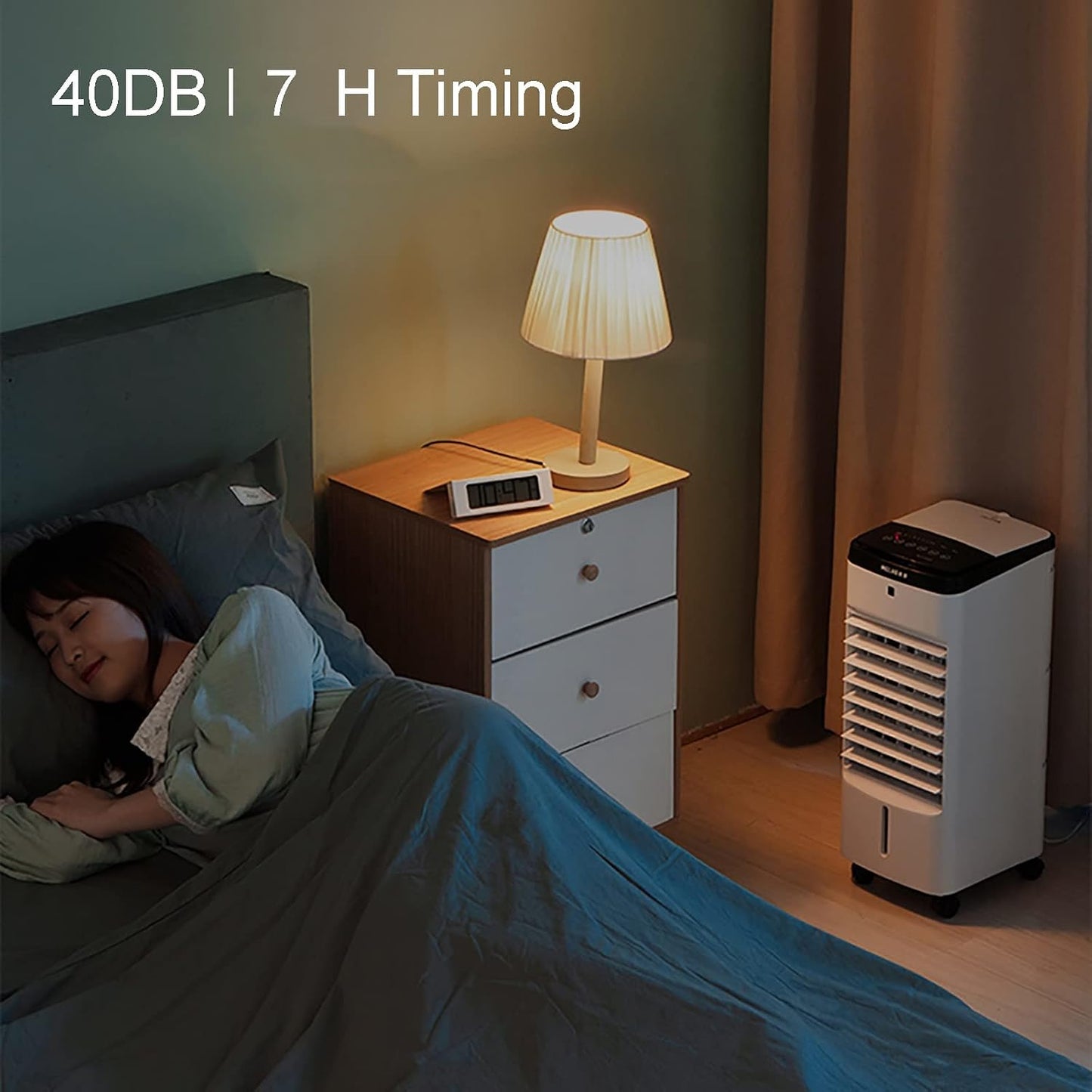  Refroidisseur D'air Par évaporation 4 En 1, Humidificateur Avec Réservoir De 10 L Et Purificateur D'air à Anions, Télécommande Avec Minuterie, 3 Vitesses Pour Le Rafraîchissement De La Maison Et Du