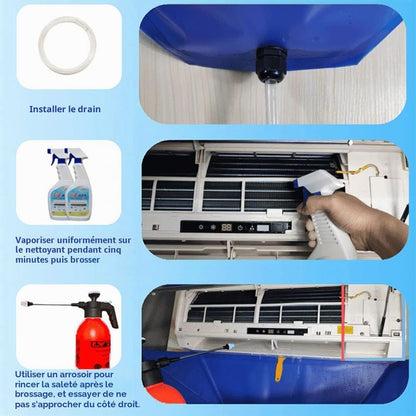  Kits De Nettoyage Pour Climatiseur Split étanche, Sac De Service Pour Climatiseur Mural - Couverture De Nettoyage Anti-poussière Pour Climatiseurs Suspendus De 1~1,5P