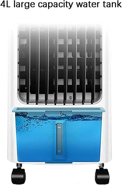 GENERIC Climatiseur Pour La Maison, Refroidisseur D'air Portable Ventilateur De Climatisation Mobile Muet Avec Réservoir D'eau 4L, Ventilateur De Refroidissement Mobile/humidificateur/purificateur D'air Pour