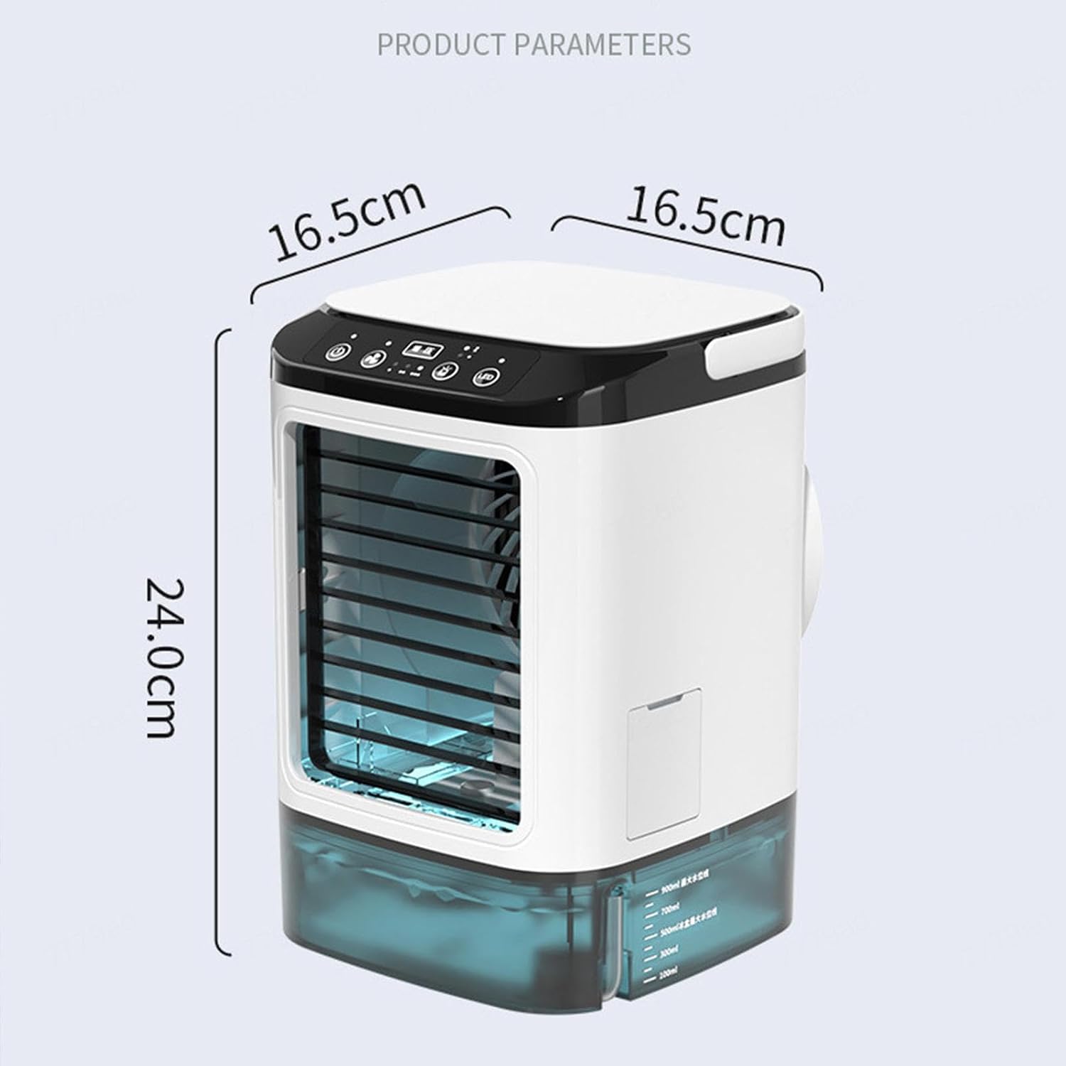  Avec Glacière Climatiseur Mobile, Air Conditioner Portable 3 Vitesses Et LED 7 Couleurs Climatiseur Sans Conduit Air Cooler Fan
