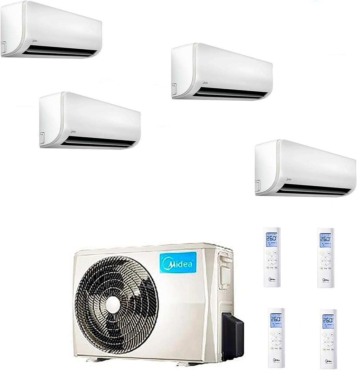  Climatiseur Midea QuadRI 9+9+9+12 EXTREME EXCLUSIVE Wi-Fi READY R32 U.E. M4OE-28HFN8-Q FULL DC Inverter A++/A+
