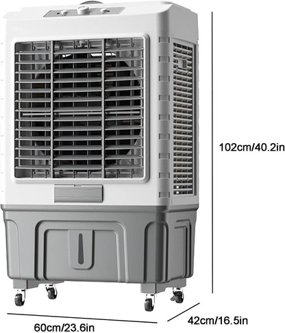 GENERIC Ventilateur De Refroidissement à évaporation Commerciale, Humidificateur 3 En 1, Réservoir De 55 L, Refroidissement Efficace Pour Atelier, Garage, Extérieur