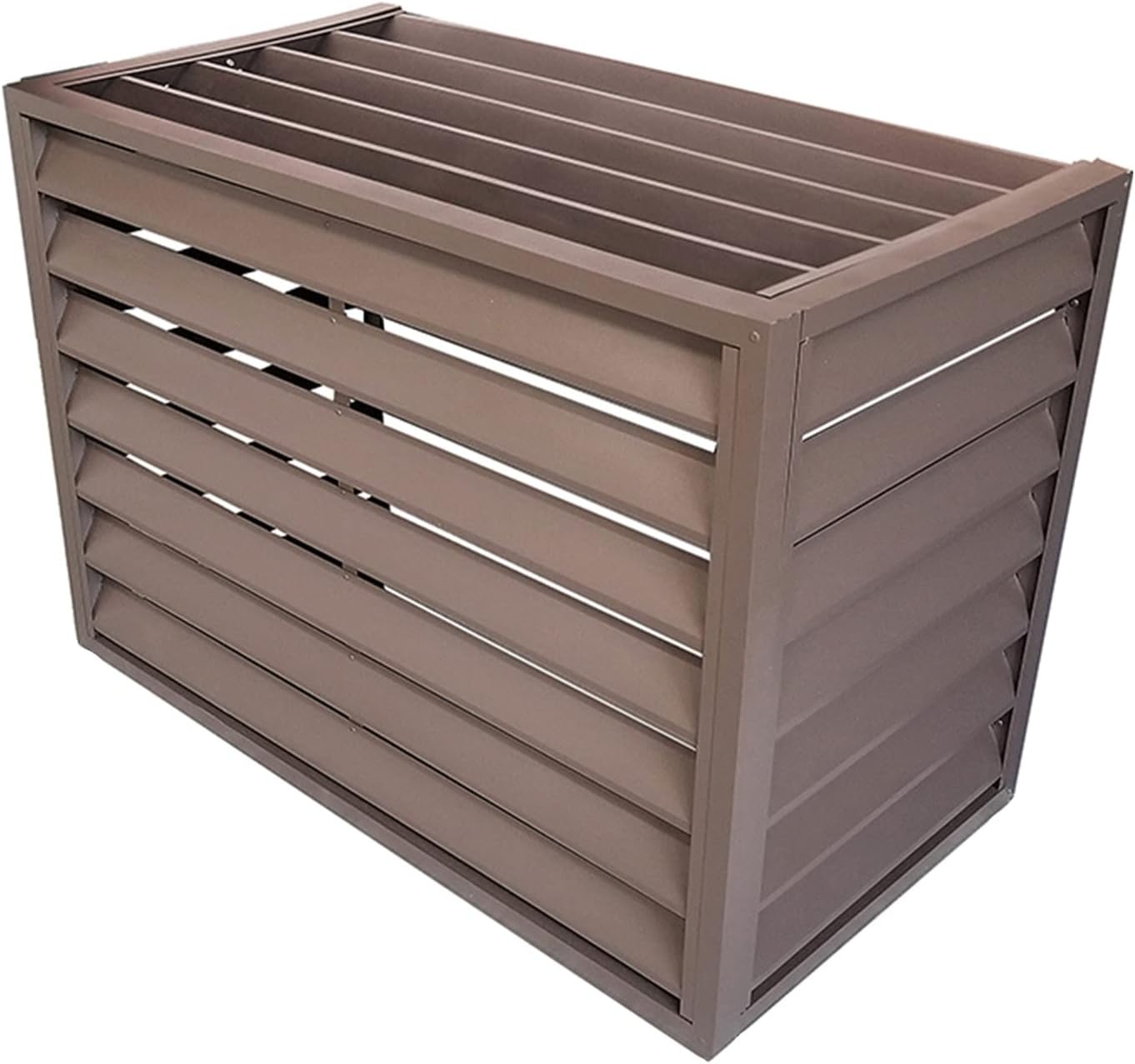 GENERIC Écran De Clôture Pour Climatiseur Extérieur – Coque En Alliage D'aluminium Et Support En Métal Pour Plantes – Volets Anti-corrosion Pour Unité Extérieure – Marron élégant – Taille A 1,5P