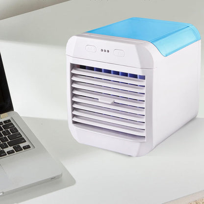  Ventilateur De Climatiseur Portable, Mini Climatiseur 3 Vitesses, Refroidisseur D'air Personnel Avec Humidificateur Pour Chambre, Bureau, Bureau, Camping (Bleu)