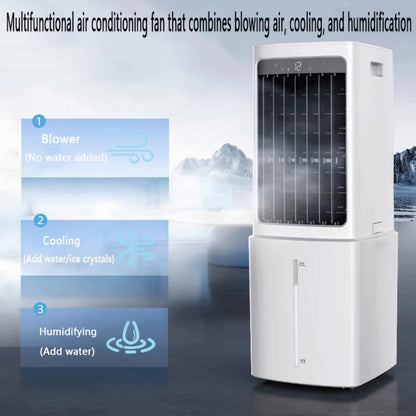  Refroidisseur à Évaporation Climatiseur Mobile Portable Avec Réservoir 12L 3 Vitesses Oscillation120º Roulettes Multidirectionnelles Ventilateur Refroidisseur D'air Pour Appartement & Atelier