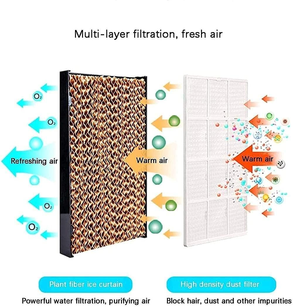 GENERIC Climatiseur Pour La Maison, Refroidisseur D'air Portable Ventilateur De Climatisation Mobile Muet Avec Réservoir D'eau 4L, Ventilateur De Refroidissement Mobile/humidificateur/purificateur D'air Pour