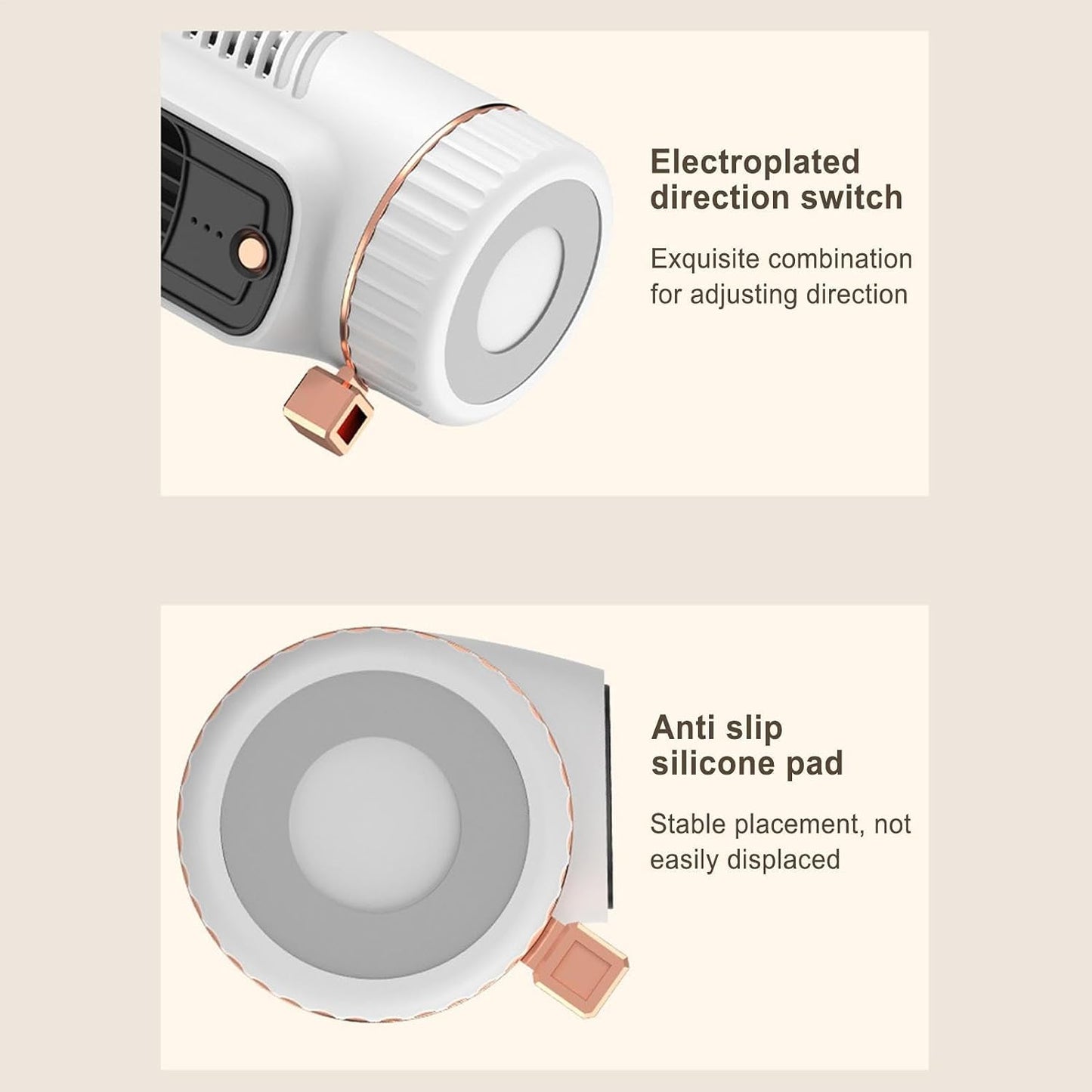  Mini Climatiseur Personnel - Ventilateur De Refroidissement Portable - Alimentation USB AC - 3 Vitesses - Tête Oscillante - Mini Climatiseur Pour Chambre à Coucher Et Voiture