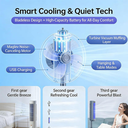  Jiuberry Cooling Ace, Climatiseur Portable Jiuberry, Climatiseur Portable Silencieux Cooling Ace À 3 Vitesses, Fixation Murale, Gain De Place, Pour Chambre, Bureau Et Usage Intérieur (#B)