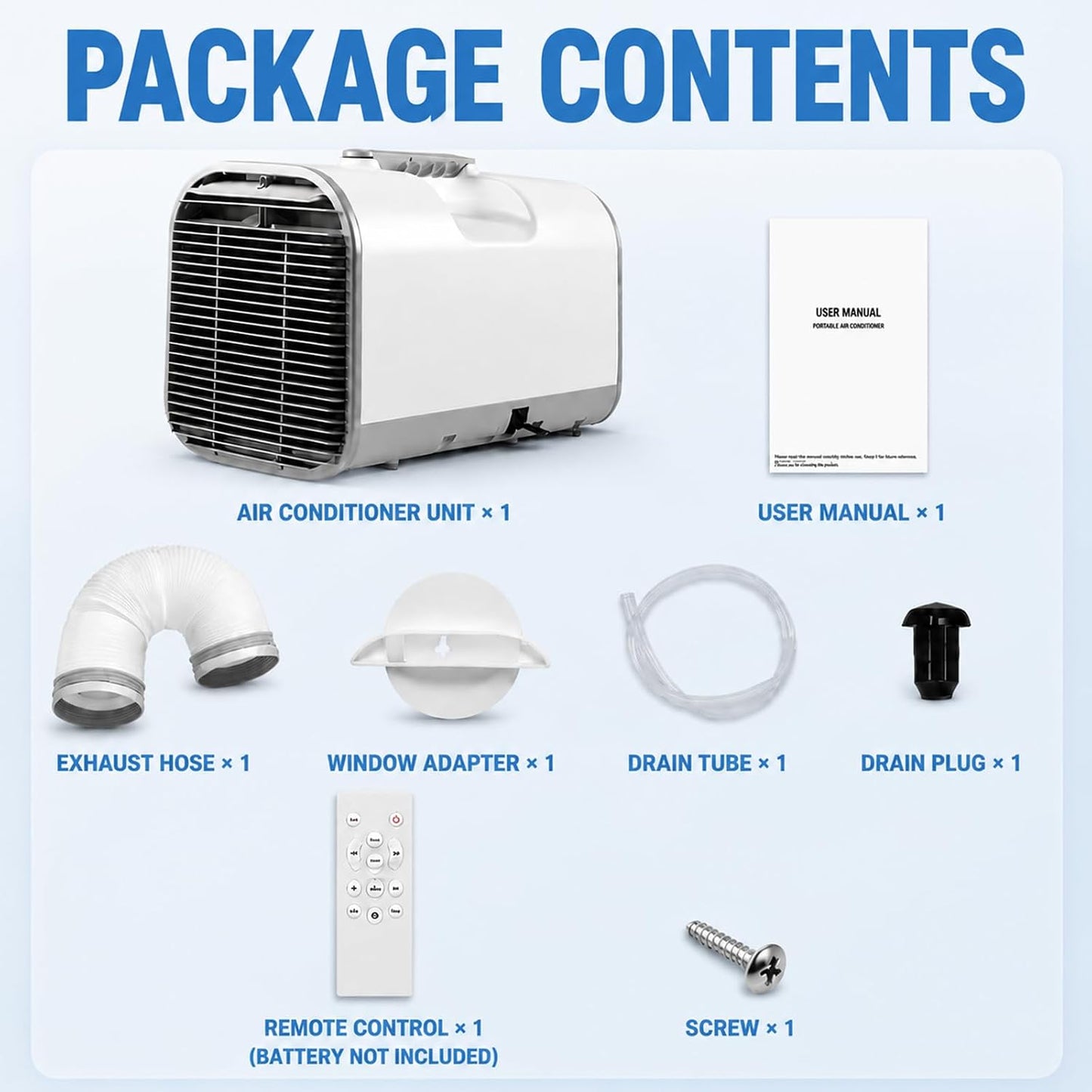  Climatiseur Mobile Tente 4000 BTU, Clim Portable Silencieux 420W Basse Consommation Sans Fenêtre Pour Camping Car Van Garage Refroidissement Intérieur Extérieur