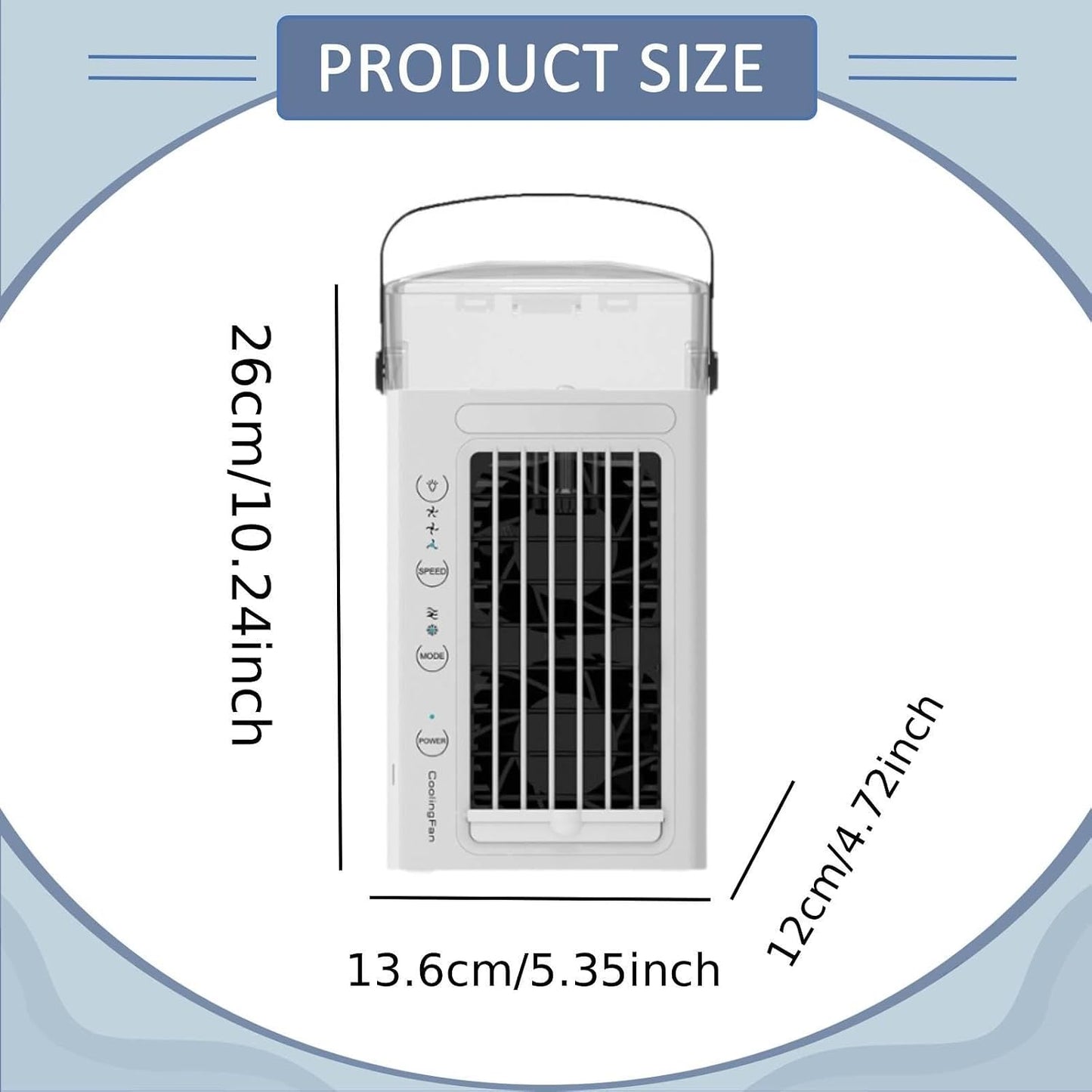  F Fityle Climatiseur Portable 3 En 1, Ventilateur Rafraîchisseur Avec Humidificateur Et Purificateur, 3 Vitesses, Écran Tactile, Réservoir 480ml, Silencieux Pour Bureau Et Chambre