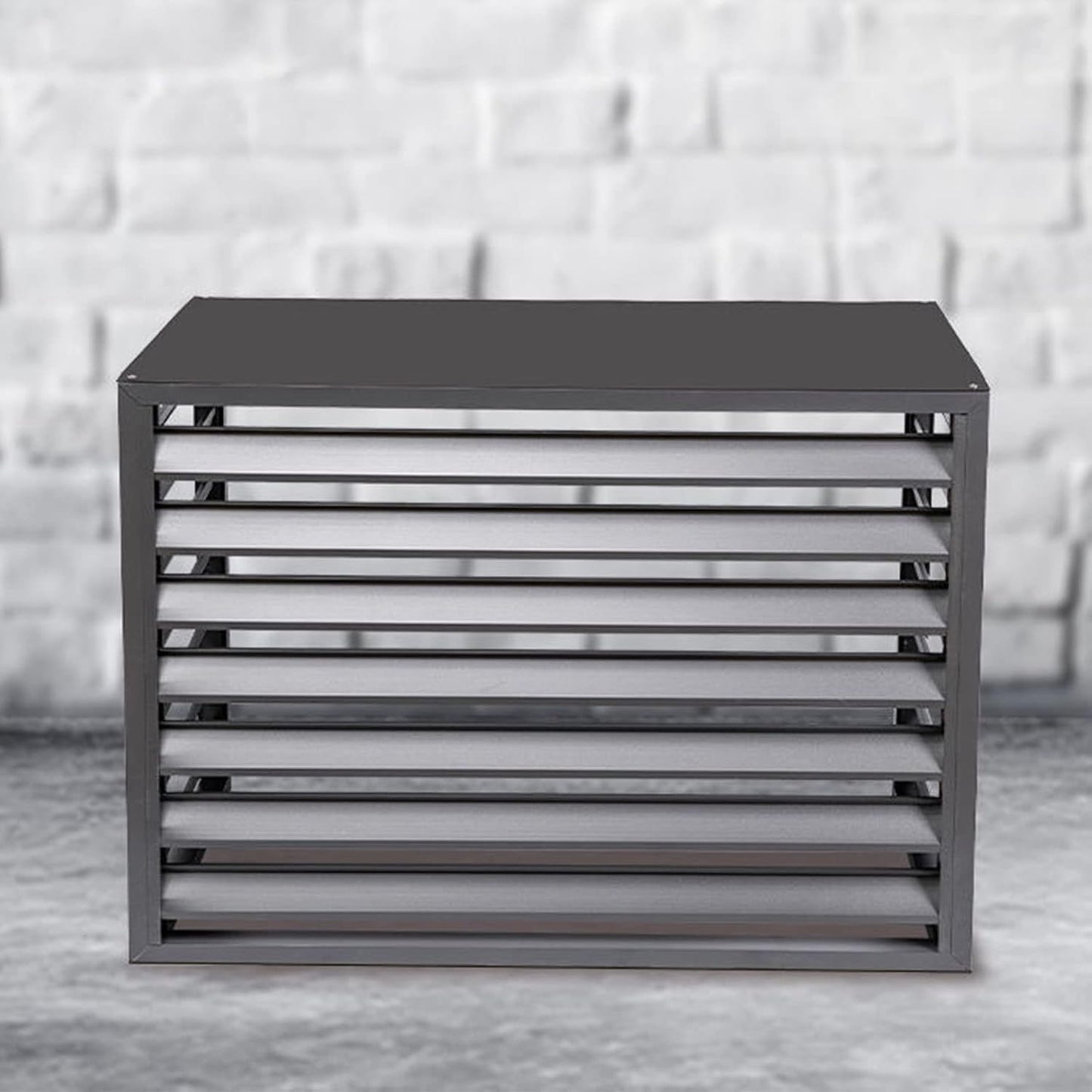 GENERIC Housse De Protection Pour Climatiseur Extérieur – Protection En Aluminium Pour Pompe à Chaleur – Clôture élégante Pour Dissimuler Les Unités Extérieures Et Résistante Aux Intempéries.