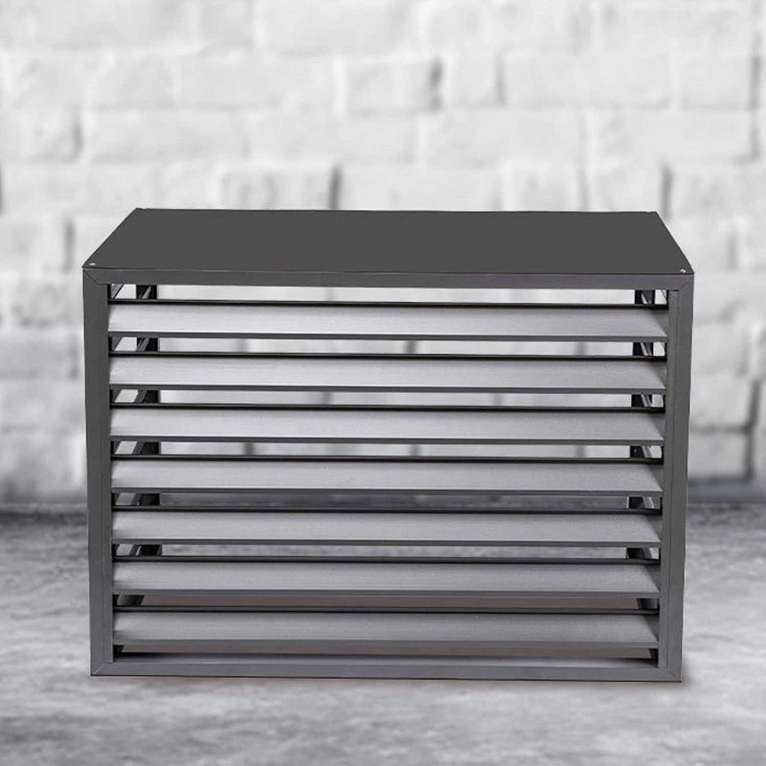 GENERIC Housse De Protection Pour Climatiseur Extérieur – Protection En Aluminium Pour Pompe à Chaleur – Clôture élégante Pour Dissimuler Les Unités Extérieures Et Résistante Aux Intempéries.