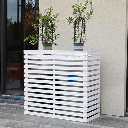 GENERIC Housse De Protection Pour Climatiseur D'extérieur En Bois Massif Avec Persiennes - Résistante Aux Intempéries - Support De Fleurs Polyvalent - Taille A - 85 X 35 X 80 Cm