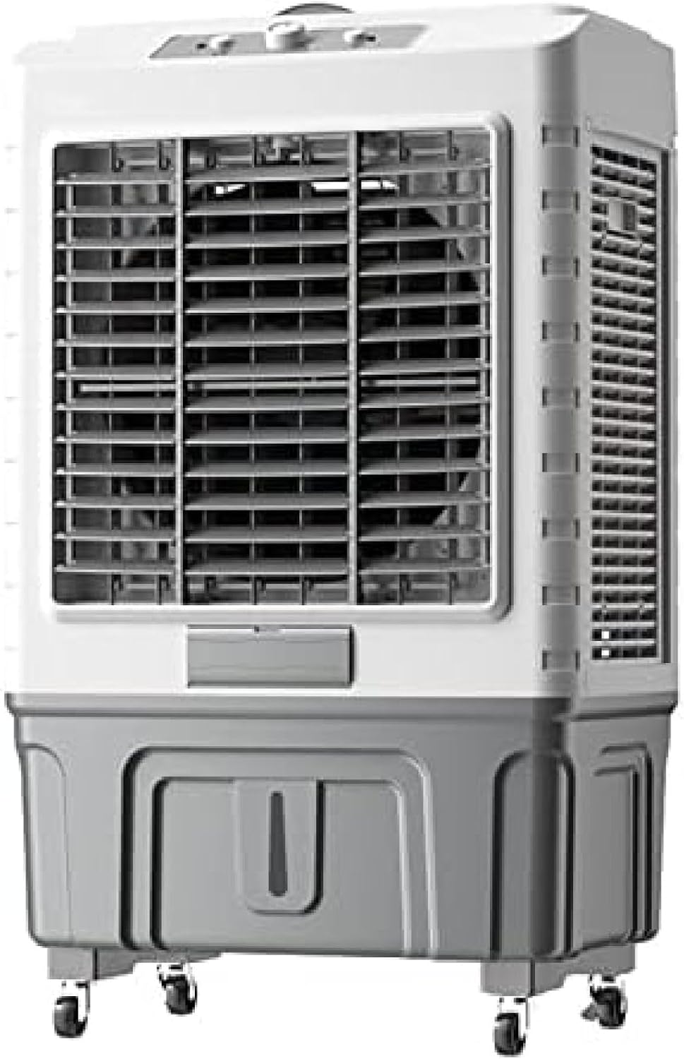 GENERIC Refroidisseur D'air évaporatif 55L Avec Packs De Glace, Humidificateur De Ventilateur De Tour Portable Pour Le Bureau à Domicile.Caractéristiques Grand Réservoir, 3 Vitesses Et Roulettes Pour Une Mobi