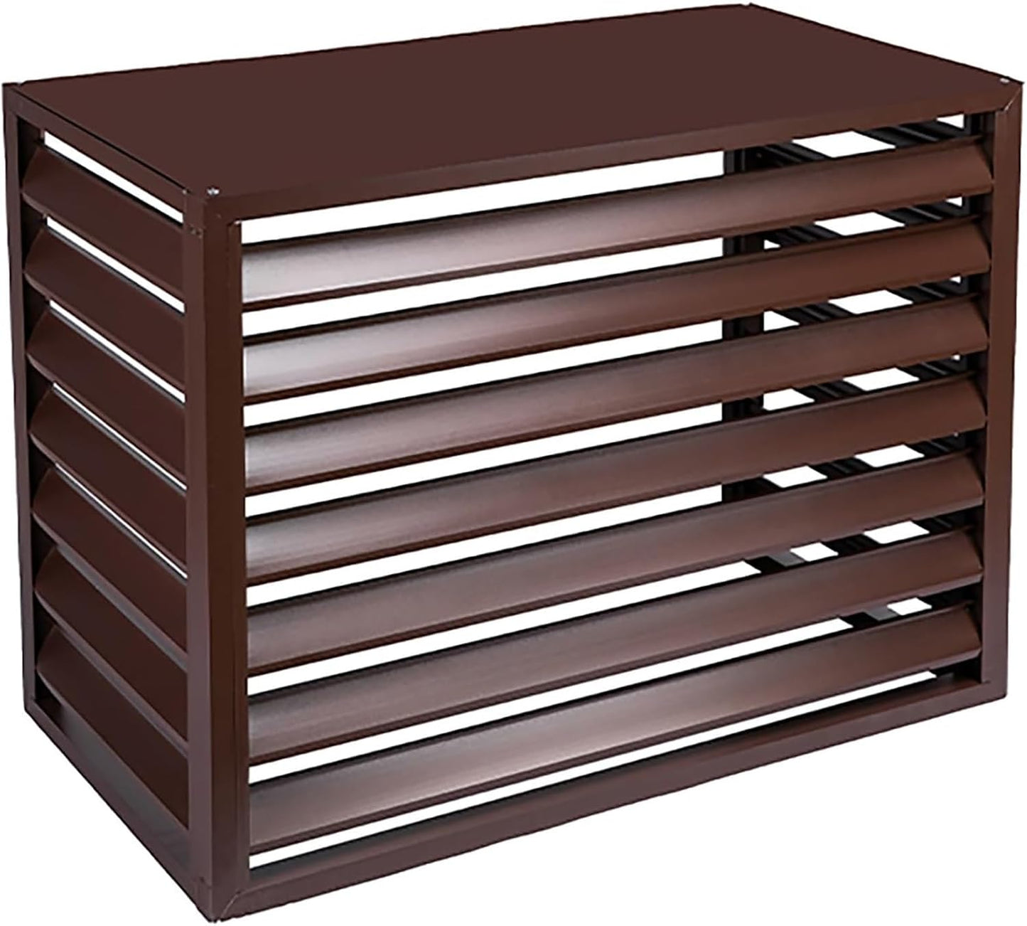 GENERIC Housse De Protection En Aluminium Pour Climatiseur Et Pompe à Chaleur - Condensateur Extérieur - Protection De Radiateur - Résistante Aux Intempéries - Pour Unités Extérieures (marron)