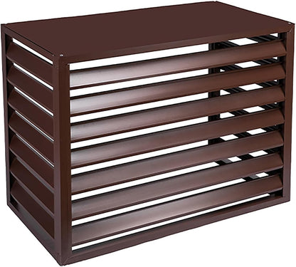 GENERIC Housse De Protection En Aluminium Pour Climatiseur Et Pompe à Chaleur - Condensateur Extérieur - Protection De Radiateur - Résistante Aux Intempéries - Pour Unités Extérieures (marron)