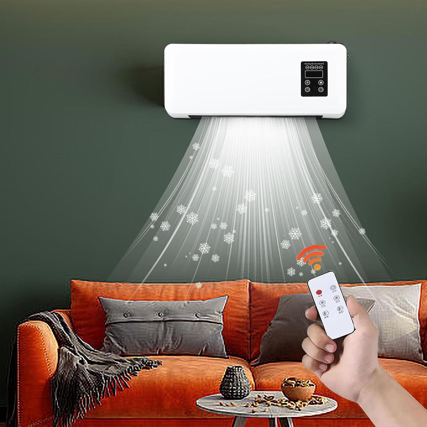  Mini Ventilateur De Climatiseur Portable Sans Conduit Mural Avec Télécommande, Unité De Refroidissement Et De Chauffage 2-en-1, Refroidisseur Climato Compact à Faible Bruit Ultra Silencieux, Appareil