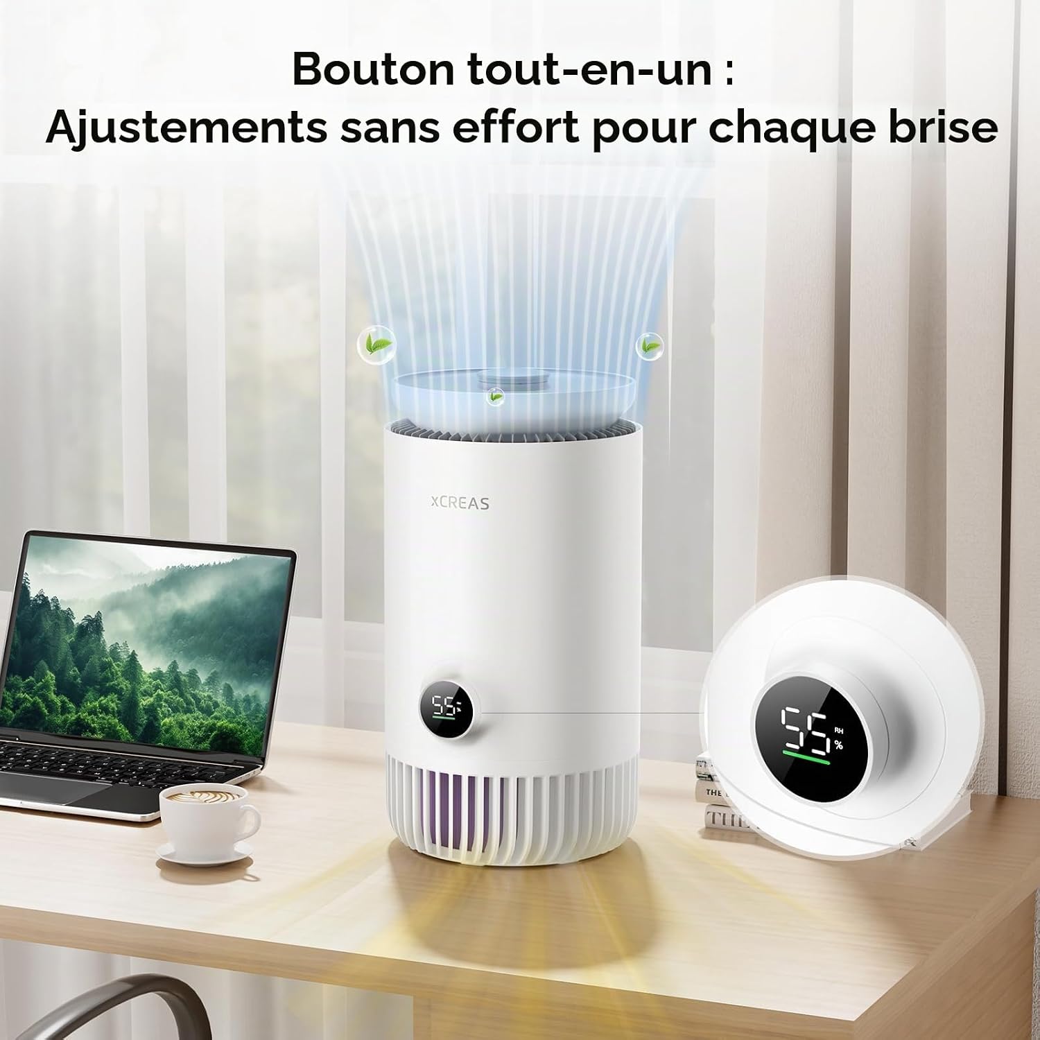  Humidificateur D'air 2-en-1 Avec Purificateur – Performance D'humidification Hygiénique Pour Pièce Jusqu'à 20 M², Réservoir 3L, 400 Ml/h – Filtre HEPA NanoProtect + Filtre à Charbon Actif