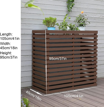  Housse De Protection En Bois Pour Climatiseur D'extérieur – Clôture élégante Pour Dissimuler L'unité De Climatisation Résistante Aux Intempéries Pour Une Utilisation En Extérieur