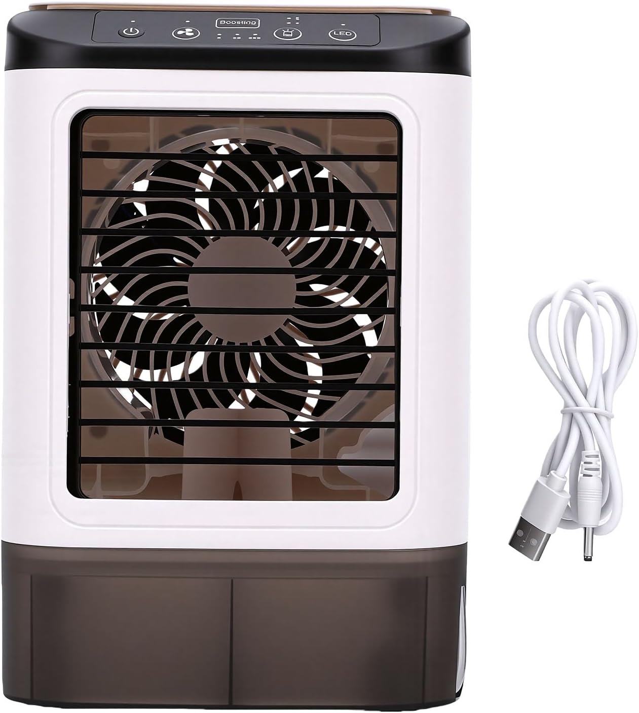  Asixxsix Climatiseur Portable, Mini Ventilateur De Refroidissement Par Brumisation Avec 3 Vitesses, 2 Modes De Brume, Réservoir étanche De 900 Ml, Glacière Amovible, Pour La Maison, Le