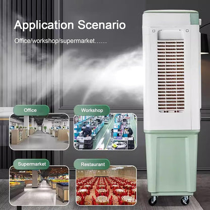 GENERIC 25L Refroidisseur D'air évaporatif, 4 Packs De Glace, Télécommande, 12H Minuterie, 3 Vitesses, Oscillation à 90 °, Refroidisseur De Marais Portable Pour L'intérieur Extérieur à Domicile Garage Bureau
