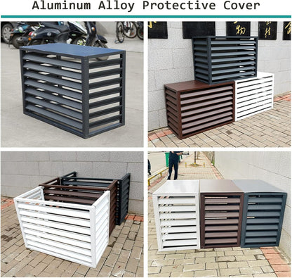 GENERIC Housse De Protection Décorative Pour Climatiseur Extérieur Toutes Saisons En Aluminium Pour Unités AC Et Poubelles