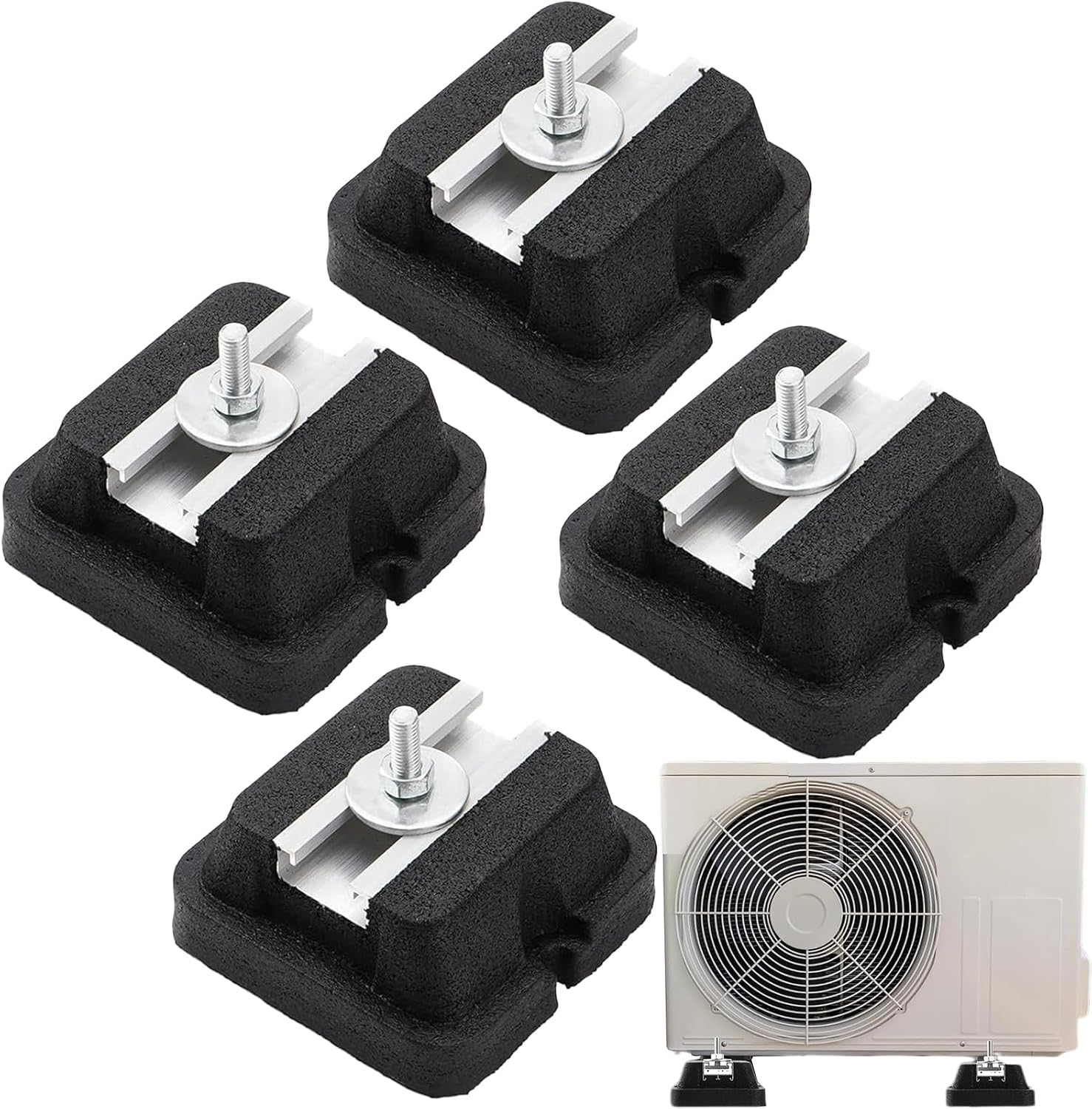  Supports Antivibratiles Pour Climatiseurs | Base Antivibratile Pour Climatiseur - Support Renforcé Pour Compresseur Extérieur Climatiseur Split Installation Au Sol