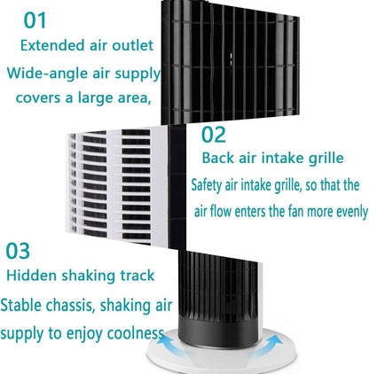 GENERIC Ventilateur De Tour Avec Télécommande, Refroidisseur D'air Oscillant Silencieux, écran LED à 3 Vitesses, Conception Portable Pour Le Bureau De Chambre à Coucher à Domicile, Système De Refroidissement