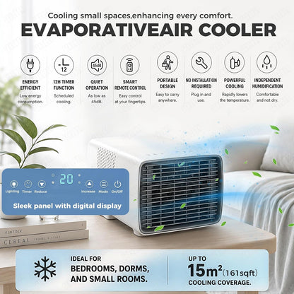  AC Portable Avec Compresseur, 3 En 1 Mini Unité De Refroidissement Pour La Chambre à Coucher.Déshumidificateur, Mode Ventilateur.Tranqueur 45dB, Télécommande Intelligente.Conception Compacte Et Légère