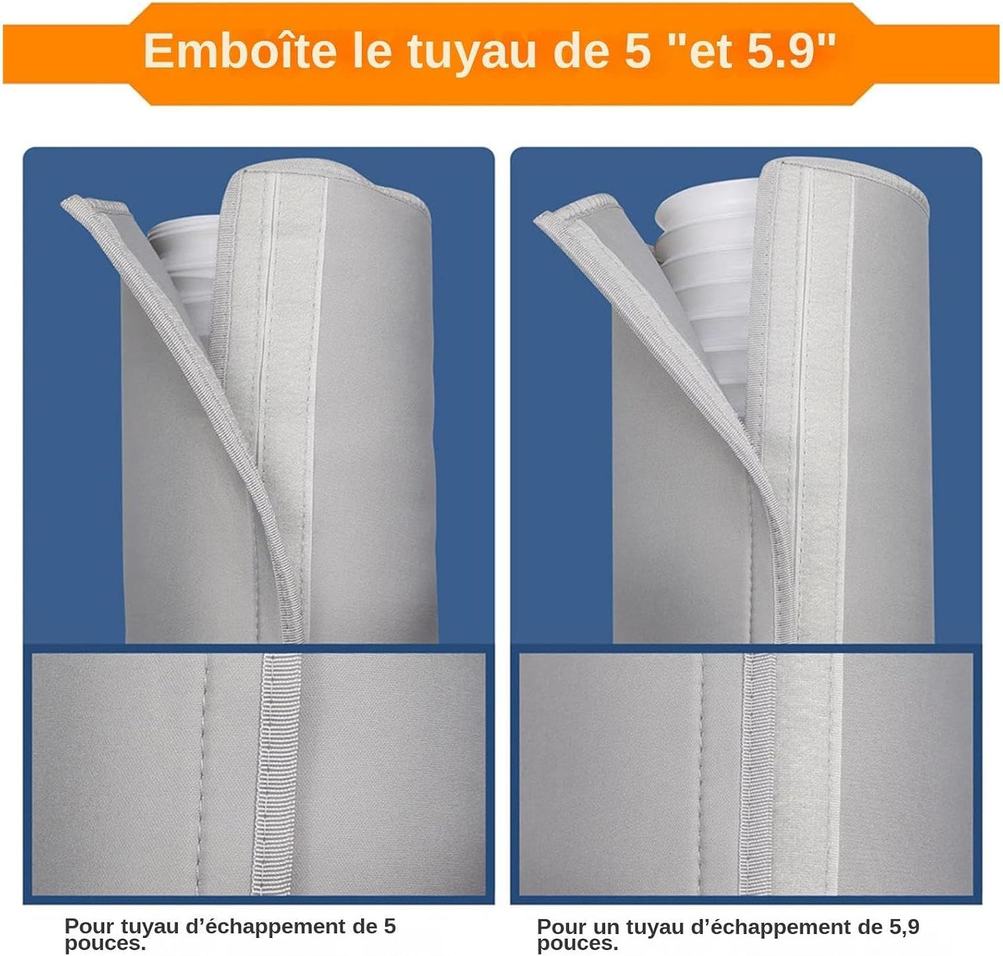  150 CM Manchon Isolant Tuyau Thermique Pour Climatisation Mobile | Manchon Isolant Pour Gaine De Climatiseur Mobile, Gaine Isolante Conduit De Climatisation Mobile, - 3 Sangles, Pour 12,7/15CM