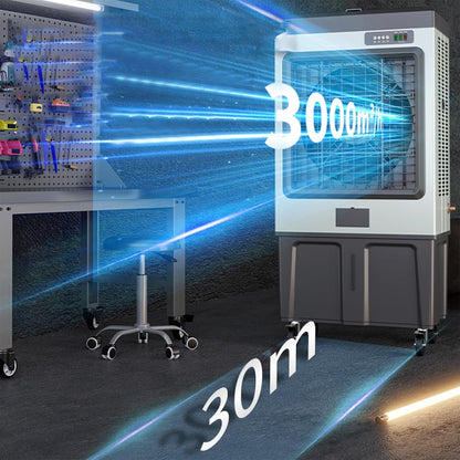  Climatiseur Portable Personnel Pour Marais, Avec Réservoir De 180 L Et 3 Vitesses, Climatiseur À Évaporation Pour Chambre, Bureau, Extérieur(62 * 42 * 130cm)