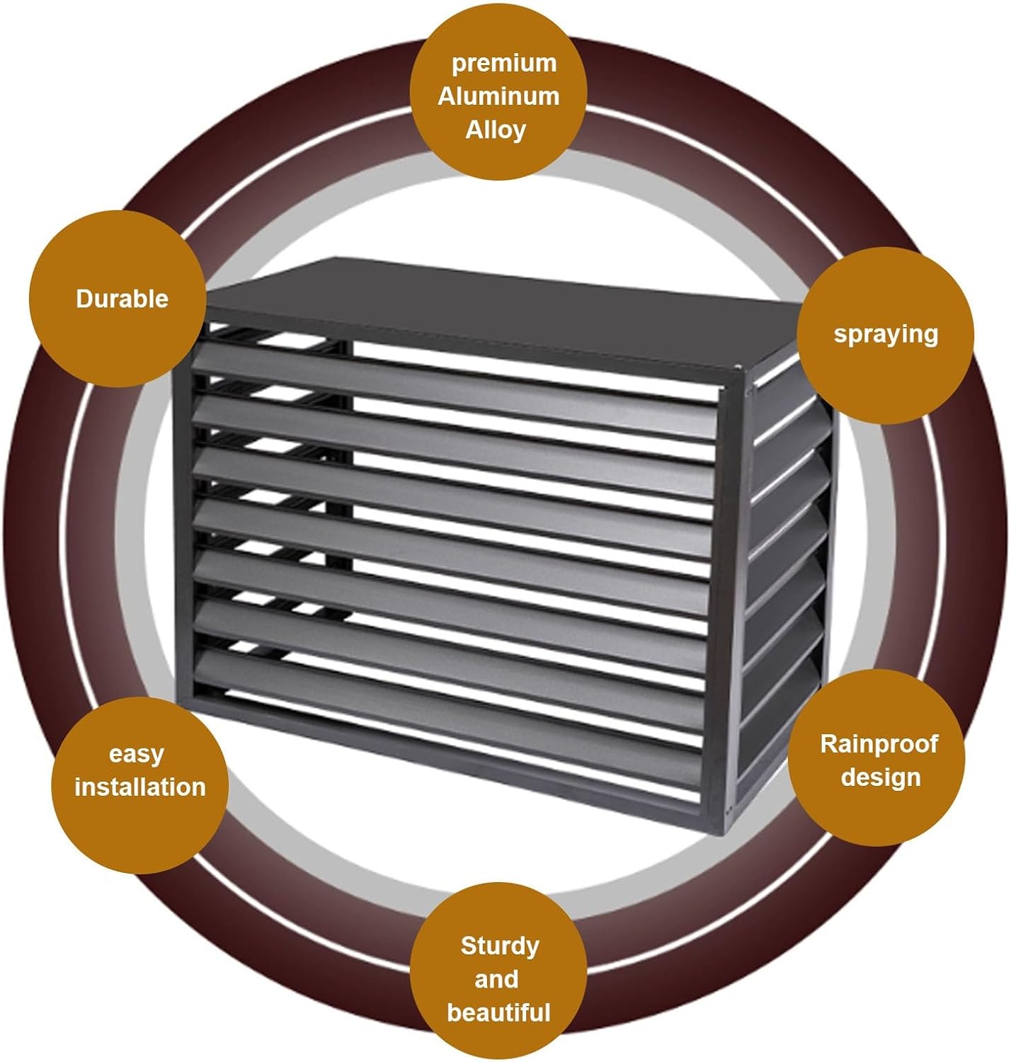 GENERIC Housse Robuste En Aluminium Pour Climatiseurs Et Pompes à Chaleur – Protection Antivol Et Réduction Du Bruit – Protection Contre Les Intempéries Pour Climatiseurs Et Pompes à Chaleur – Et Bouclier