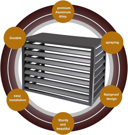 GENERIC Housse Robuste En Aluminium Pour Climatiseurs Et Pompes à Chaleur – Protection Antivol Et Réduction Du Bruit – Protection Contre Les Intempéries Pour Climatiseurs Et Pompes à Chaleur – Et Bouclier