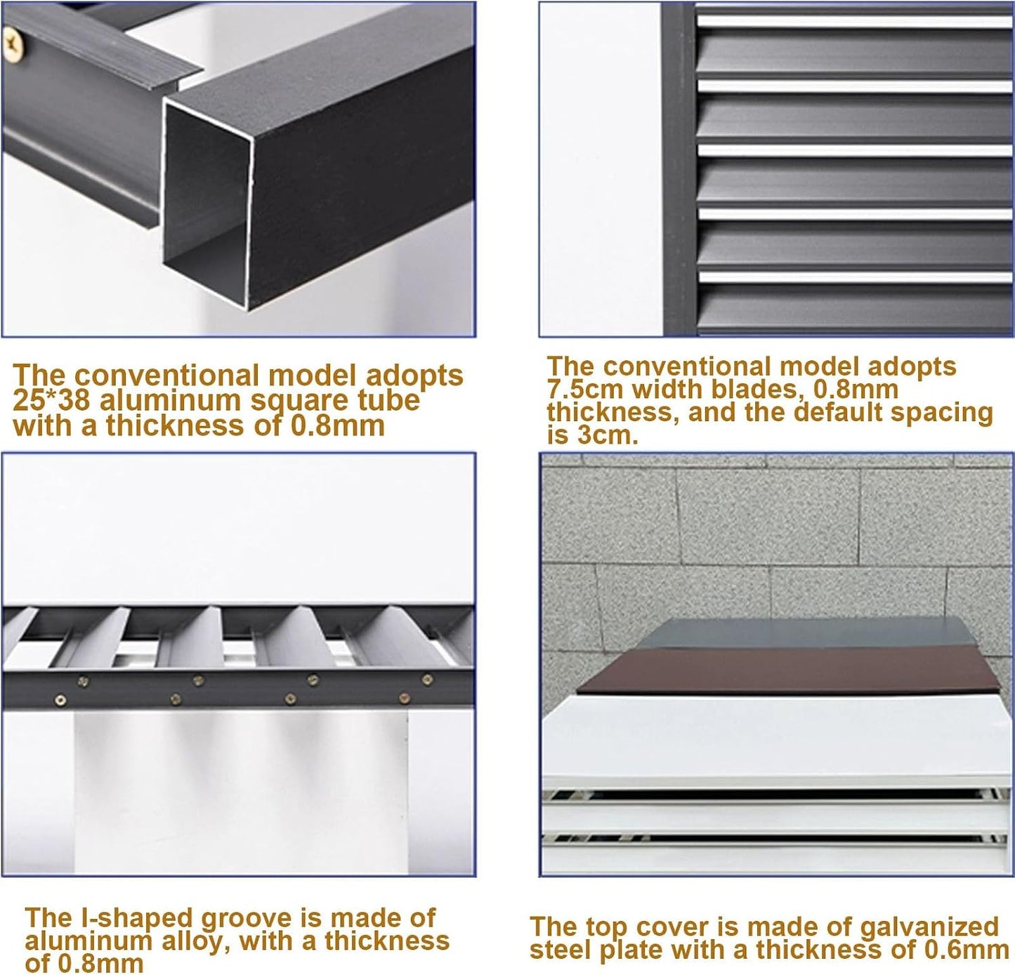 GENERIC Housse De Protection En Aluminium Pour Climatiseur – Protection Contre Le Condensateur – Résistant Aux Intempéries – Matériau Extérieur Pour Utilisation En Intérieur/extérieur