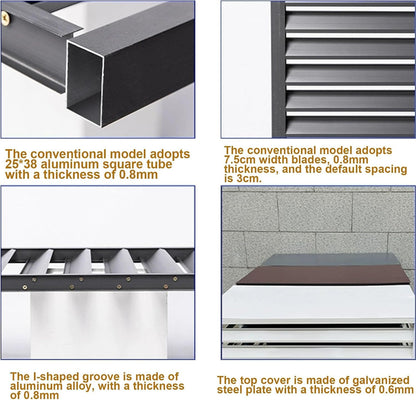 GENERIC Housse De Protection En Aluminium Pour Climatiseur – Protection Contre Le Condensateur – Résistant Aux Intempéries – Matériau Extérieur Pour Utilisation En Intérieur/extérieur