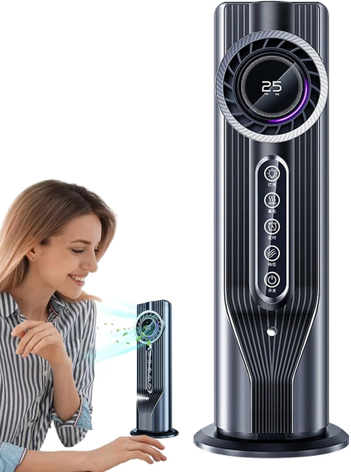 GENERIC Mini Ventilateur De Climatisation Portable - Chauffage Par évaporation Unité De Refroidissement AC Unité De Ventilation, Chauffage Personnel De Contrôle Climatique De Bureau | Radiateur D'air Compact