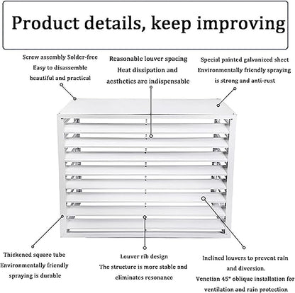  Housse De Protection Pour Climatiseur En Alliage D'aluminium - Protection Décorative Pour Climatiseurs Extérieurs, Condenseurs Et Pompes à Chaleur. Grille De Protection R