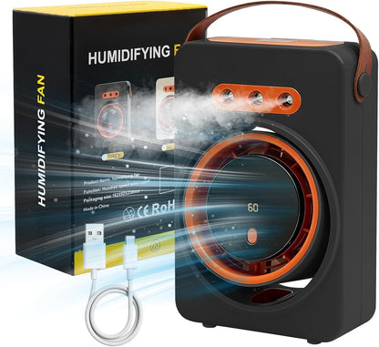 Genérico Ventilateur Portable, Mini Climatiseur, Refroidisseur D'air évaporatif, Ventilateur USB Avec Eau, Climatiseur Portable, Ventilateur Rechargeable Pour Table, Voiture, Camping (Noir)
