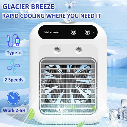 GENERIC Glacier Breeze Ac, Mini Refroidisseur D'air AC Portable Avec 2 Vitesses, Climatiseur Ultra Silencieux Avec Réservoir D'eau Intégré De 500 Ml Pour La Maison, Le Bureau