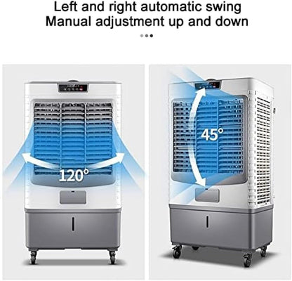 GENERIC Refroidisseur D'air évaporatif 55L Avec Packs De Glace, Humidificateur De Ventilateur De Tour Portable Pour Le Bureau à Domicile.Caractéristiques Grand Réservoir, 3 Vitesses Et Roulettes Pour Une Mobi