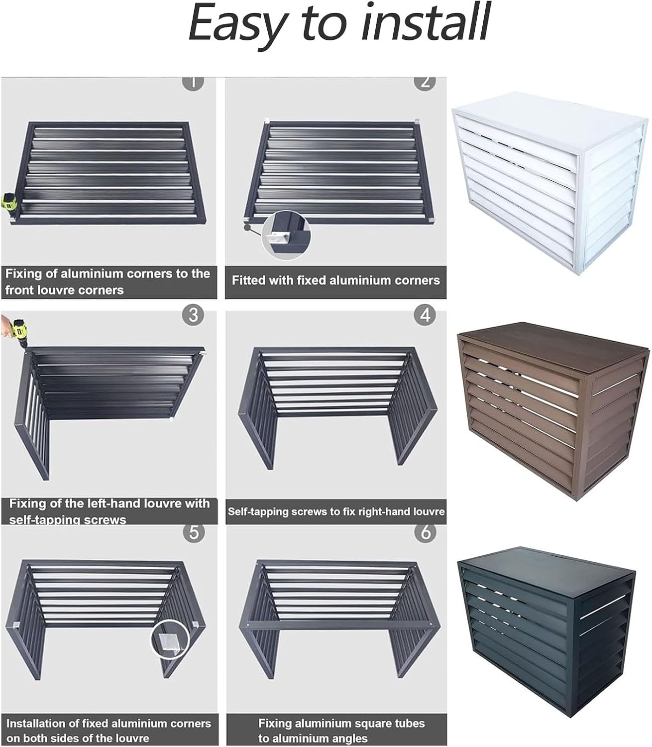  Housse De Protection En Aluminium Pour Climatiseur Et Support De Plantes – Couvercle De Protection Pour Condensateur, Clôture D'intimité Et étagère De Fleurs De Jardin Pour Le Rangement Extérieur Et