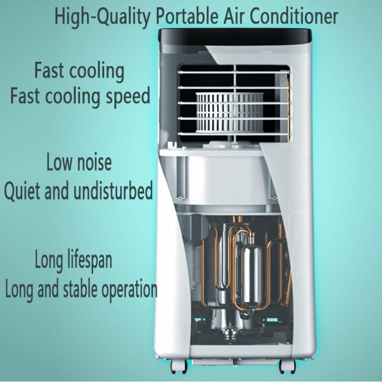  Climatiseur Portable Smart AC Unité Avec Télécommande, Refroidissement Rapide, Déshumidificateur, Mode Veille Silencieux, Minuterie 24H, Kit De Fenêtre Inclus, Ventilateur De Refroidissement Pour La C