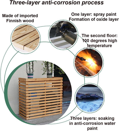 GENERIC Housse De Climatiseur Extérieur, Bois Massif Avec Support De Fleur, Protection De L'unité AC - Solution Résistante Aux Intempéries Et élégante Pour Climatiseurs Mobiles (couleur : Blanc)