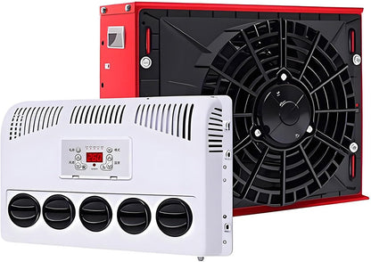 GENERIC Climatiseur De Cabine De Camion Avec Refroidissement 11 000 BTU, Système Divisé 12 V/24 V Pour Camping-car, Bus Et Caravane